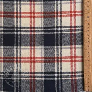 Puuvillakangas YARN DYED BRUSHED Check Mia navy