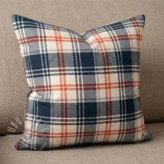 Puuvillakangas YARN DYED BRUSHED Check Mia navy