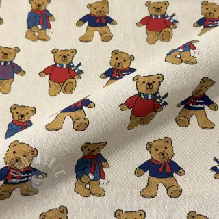 Sisustuskangas Linenlook Teddy Bear Cosy digital print