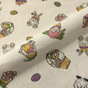 Dekoračná látka Linenlook Tomte Easter Egg digital print