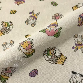Sisustuskangas Linenlook Tomte Easter Egg digital print