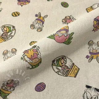 Sisustuskangas Linenlook Tomte Easter Egg digital print