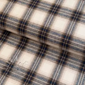 Puuvillakangas YARN DYED BRUSHED Check Tim beige