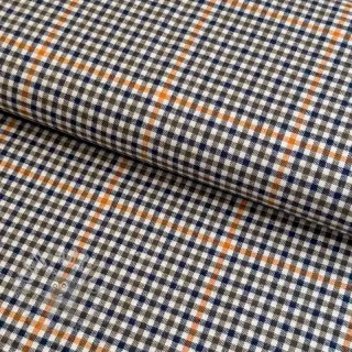 Puuvillakangas YARN DYED BRUSHED Check Mike ecru