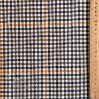 Puuvillakangas YARN DYED BRUSHED Check Mike ecru