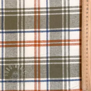 Puuvillakangas YARN DYED BRUSHED Check Mia olive