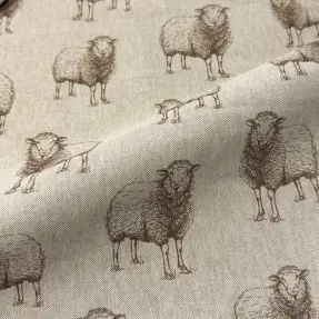 Dekoračná látka Linenlook Pen Drawing Sheep digital print