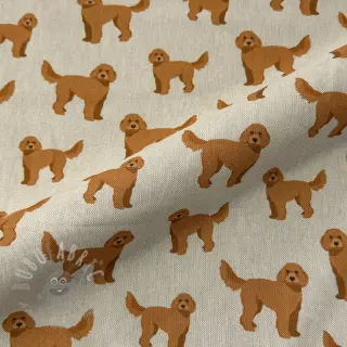 Sisustuskangas Linenlook Labradoodle Dog Love digital print