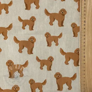 Sisustuskangas Linenlook Labradoodle Dog Love digital print