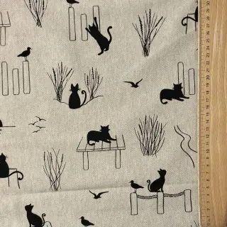 Dekoračná látka Linenlook premium Cat Sea Life