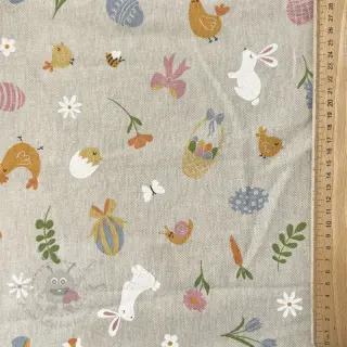 Sisustuskangas Linenlook premium Easter Doodle Icon