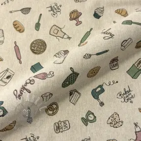 Sisustuskangas Linenlook premium Bake Off Doodle