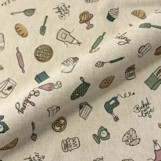 Dekoračná látka Linenlook premium Bake Off Doodle