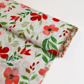 Viskoosi RADIANCE Flowers Conie red digital print