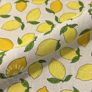 Sisustuskangas Linenlook premium Sunny Lemon Fruit
