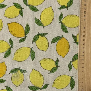Sisustuskangas Linenlook premium Sunny Lemon Fruit
