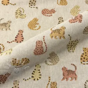 Sisustuskangas Linenlook premium Cute Wild Cat