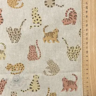 Sisustuskangas Linenlook premium Cute Wild Cat