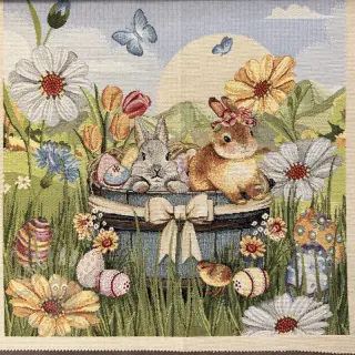 Sisustuskangas GOBELIN PREMIUM Floral Easter Bunny PANEL