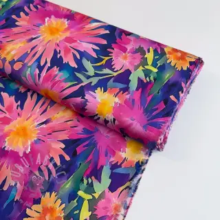 Viskoosi SATIN Flowers Danna digital print