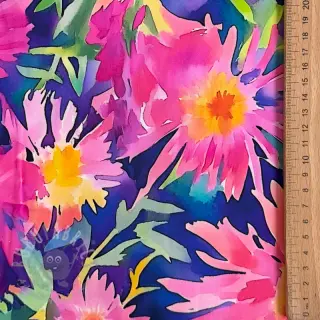 Viskoosi SATIN Flowers Danna digital print