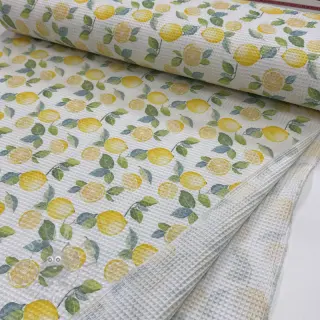 Puuvilla vohvelisidoksella Lemons digital print