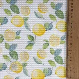 Puuvilla vohvelisidoksella Lemons digital print