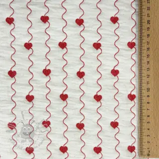 Kaksinkertainen harsokangas/musliini STEPPED Heart
