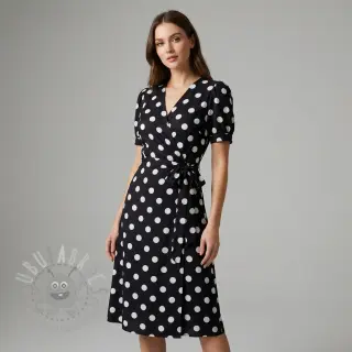 Viskoosi RADIANCE Polka BIG dot black