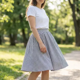 Dvojitá gázovina/mušelín YARN DYED Summer stripe navy