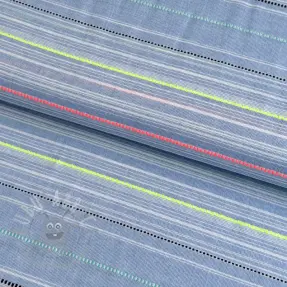 Puuvillakangas YARN DYED NEON Stripe summer