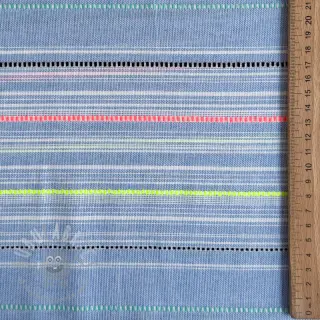 Puuvillakangas YARN DYED NEON Stripe summer