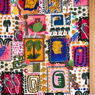 Puuvillakangas SATIN Summer patchwork digital print