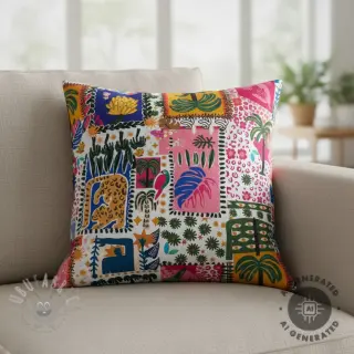 Puuvillakangas SATIN Summer patchwork digital print