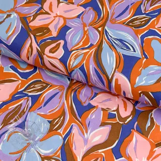 Puuvillakangas VISCOSE Flowers dark petrol