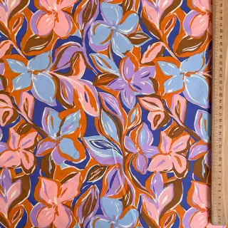 Bavlnená látka VISCOSE Flowers dark petrol