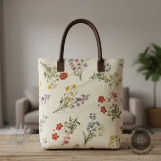 Sisustuskangas Linenlook Delicate Floral Field digital print