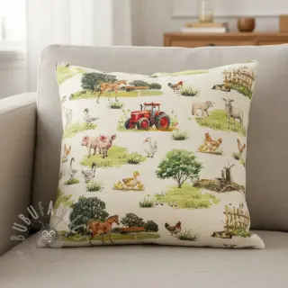 Sisustuskangas Cosy Farm Animals digital print