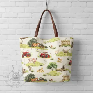 Sisustuskangas Cosy Farm Animals digital print