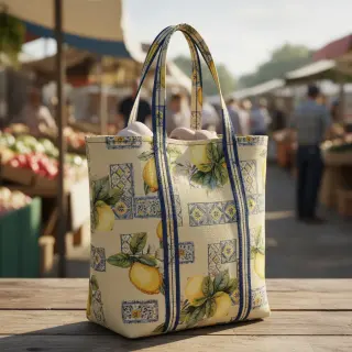 Dekoračná látka GOBELIN premium Citrus Lemon Azulejos