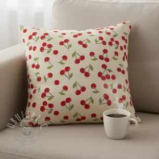 Sisustuskangas Linenlook premium Cherry Happy Joy