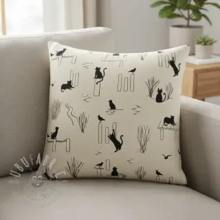 Sisustuskangas Linenlook premium Cat Sea Life