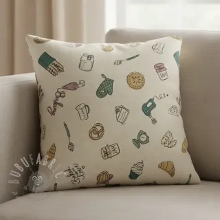 Sisustuskangas Linenlook premium Bake Off Doodle