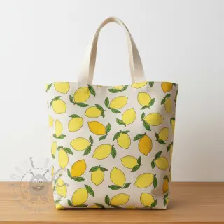 Sisustuskangas Linenlook premium Sunny Lemon Fruit