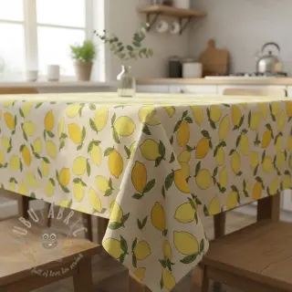 Sisustuskangas Linenlook premium Sunny Lemon Fruit
