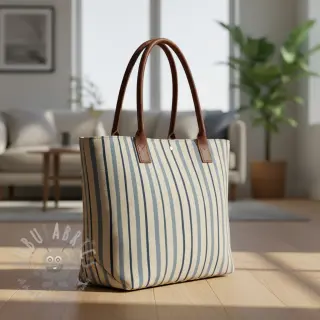 Sisustuskangas Linenlook premium Wavy Art Stripe