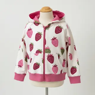 Teplákovina počesaná JOGGING Strawberries ecru