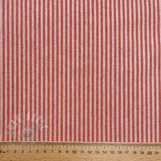 Sisustuskangas DOBBY Colored stripe poppy red
