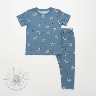 Puuvillakangas FLANNEL Zebras blue
