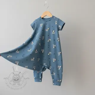 Puuvillakangas FLANNEL Zebras blue